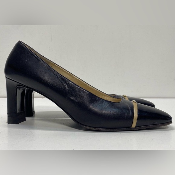 St. John Black and Gold Heels - Picture 5 of 6
